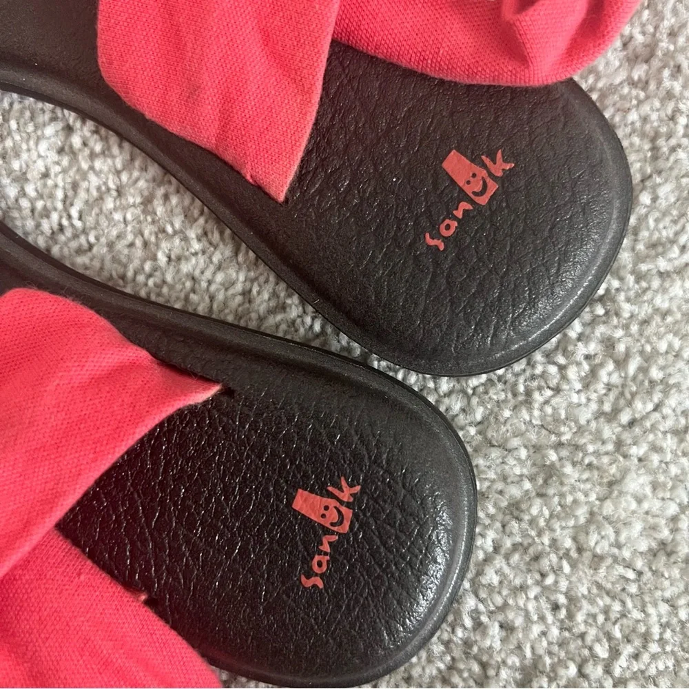 Sanuk Yoga Sling 2 Coral Pink Slip On Strappy Sandals - Picture 4 of 4